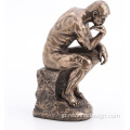 思想家のロダンキャスト樹脂彫像ブロンズフィニッシュ